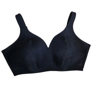 Cacique Lightly Lined T Shirt No Wire Bra Size 44DDD Black